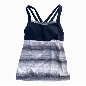 Athleta‎ Black & White Tank With Built In Bra Medium
